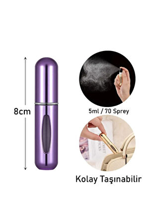 2 li Parfüm Şişesi Çanta Içi Mini Doldurulabilir Seyahat Cep Yedek Parfüm Şişesi 5 ml