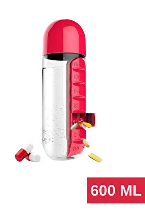 Pratik İlaç Kutusu Su Matara Sızdırmaz Akıtmaz Şişe,Suluk Hazneli Fonksiyonel Kolay Taşınabilir