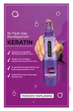 Morfose Keratin Fön Suyu 220 ml 2 Adet Saç Maskesi Hediyeli