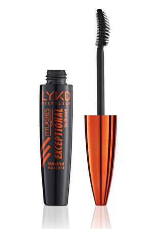 LYKD Kahverengi Exceptional Fan Effect & Curl Maskara - Yelpaze Etkili ve Kıvrım Veren Maskara
