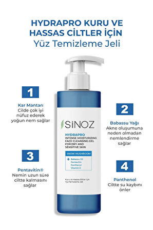 Sinoz Kuru ve Hassas Ciltler İçin Besleyici Yüz Temizleme Jeli 200 ml