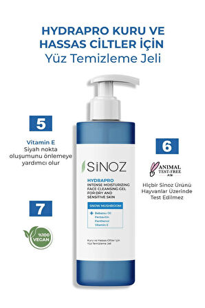 Sinoz Kuru ve Hassas Ciltler İçin Besleyici Yüz Temizleme Jeli 200 ml