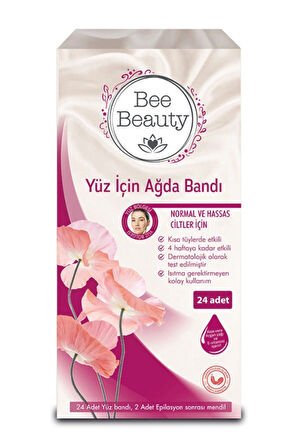 Bee Beauty Normal ve Hassas Ciltler Yüz İçin Ağda Bandı 24'lü