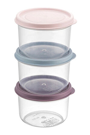 Çok Amaçlı 3'lü Mini Yuvarlak Saklama Kabı 175 ml
