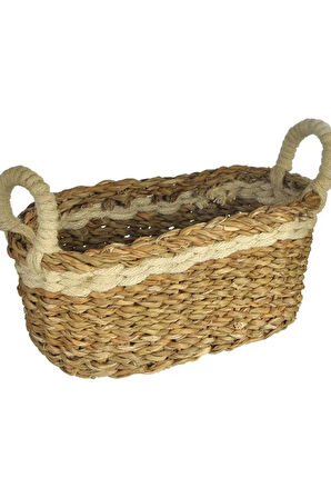Oval Çok Amaçlı Hasır Örgü Sepet (13x30x13)
