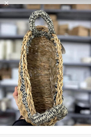 Oval Çok Amaçlı Hasır Örgü Sepet (13x30x13)