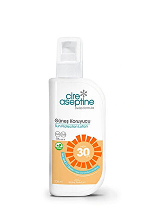 Cire Aseptine Güneş Koruyucu Losyon SPF 30 – Orta Yüksek Koruma & Nemlendirici Formül, 200 ml