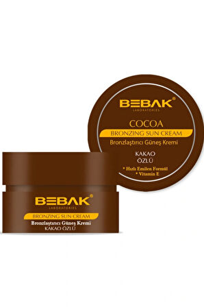 Bebak Kakao Özlü Güneş Bakım Kremi – Bronzluk Destekleyici Yoğun Nemlendirici, 100 ml