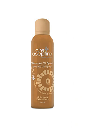 Cire Aseptine Işıltılı Sprey Bronzlaştırıcı Güneş Yağı – SPF 0, Parlak Bronzluk, 200 ml