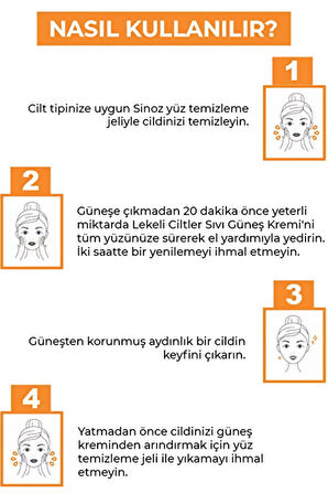 Sinoz SPF 50+ Lekeli Ciltlere Özel Sıvı Güneş Kremi – Leke Karşıtı, Hafif Yapı, Yüksek Koruma, 50 ml