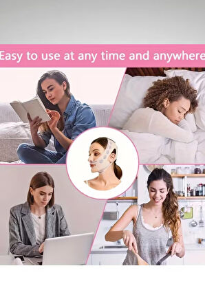 Ayarlanabilir V-Şekilli Yüz Kaldırma Bandı (Unisex) – Çift Çene Azaltıcı, Nazolabiyal Kırışıklık Sıkılaştırıcı, Nefes Alabilen & Kokusuz, Hipoalerjenik Kumaş, Gündüz & Gece Kullanıma Uygun, Yeniden Kullanılabilir Yüz Şekillendirici Maske