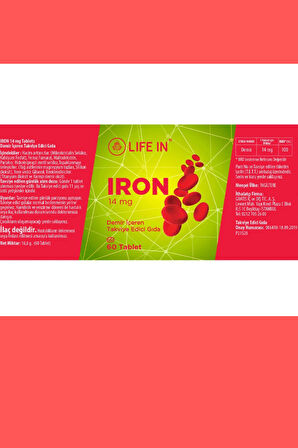 Life In Demir Tablet – Demir ve Vitamin Takviyesi, 30 Tablet