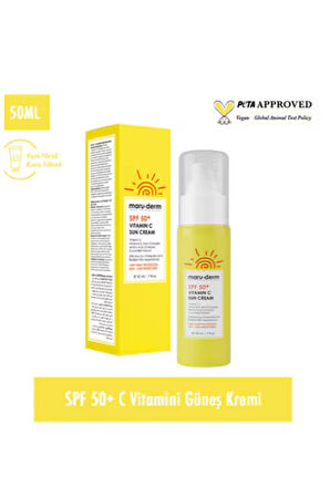 Maruderm C Vitamini İçerikli Güneş Kremi SPF50+ – Aydınlatıcı & Antioksidan Etki, 50 ml