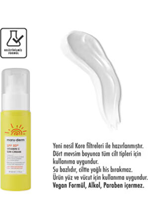 Maruderm C Vitamini İçerikli Güneş Kremi SPF50+ – Aydınlatıcı & Antioksidan Etki, 50 ml