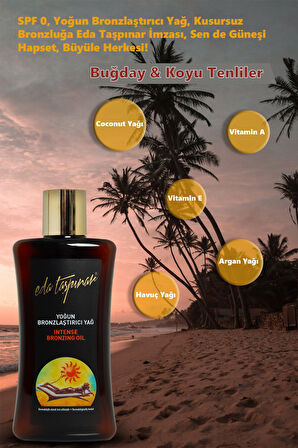 Eda Taşpınar Bronzlaştırıcı Güneş Yağı SPF 15 – Koruyucu ve Işıltılı Bronzluk – 200 ml