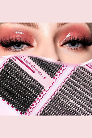 800 Parça Kendin Yap Sahte Kirpik Seti – 9-16mm Küme Kirpikler, Cımbız, Fırça, Yapıştırıcı ve Yağ Çıkarıcı ile Büyük Kapasiteli Kitap Seti