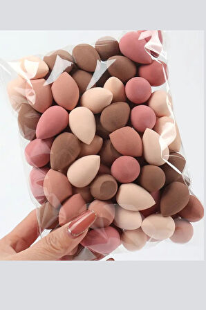 10'lu Kahve Tonlarında Mini Makyaj Süngeri Seti – Fondöten, Pudra, Kontür ve Harmanlama İçin Islak/Kuru Kullanıma Uygun (Rastgele Tonlar)