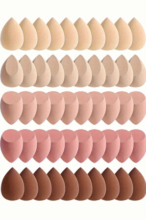 10'lu Kahve Tonlarında Mini Makyaj Süngeri Seti – Fondöten, Pudra, Kontür ve Harmanlama İçin Islak/Kuru Kullanıma Uygun (Rastgele Tonlar)