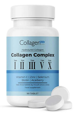 Collagen Complex 5 Tip Kolajen, Biotin, Çinko, Selenyum, Vitamin C & Açai