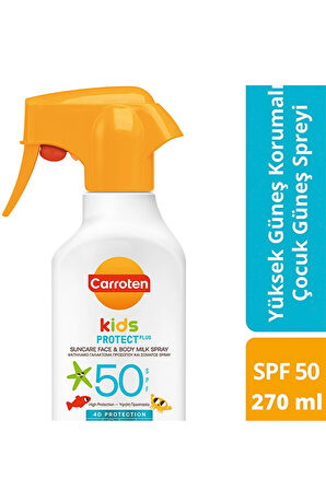 Carroten Kids SPF 50 Çocuk Güneş Spreyi – Yüksek Koruma, Yüz & Vücut İçin, 270 ml