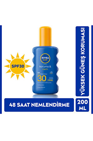 Nivea Sun SPF30 Güneş Koruyucu & Nemlendirici Vücut Spreyi – UVA & UVB Yüksek Koruma, 200 ml
