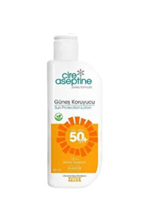 Cire Aseptine Güneş Koruyucu Losyon SPF50+ – Yüksek UVA & UVB Koruması, Hassas Ciltlere Uygun, 90 ml
