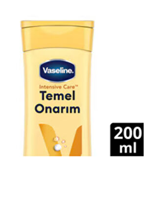 Vaseline Vücut Losyonu Temel Onarım – Kuru Ciltler İçin Yoğun Nemlendirici Bakım Kremi, 200 ml