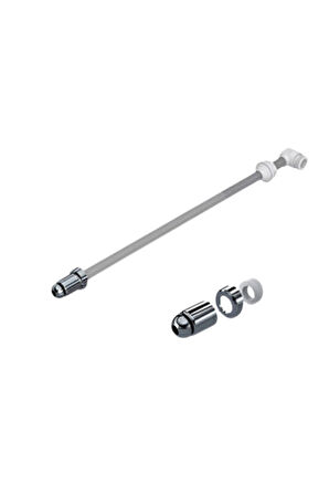 Metal Taharet Borusu – 37 cm Oynar Başlıklı Klozet Taharet Çubuğu | Dayanıklı Metal Gövde, Esnek Su Açısı Ayarı