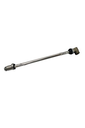 Metal Taharet Borusu – 37 cm Oynar Başlıklı Klozet Taharet Çubuğu | Dayanıklı Metal Gövde, Esnek Su Açısı Ayarı