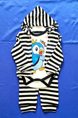 Penguen Desen 3 Lü Çocuk Takım