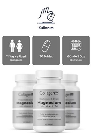 Magnezyum Bisglisinat & Sitrat, Vitamin B6, Vitamin