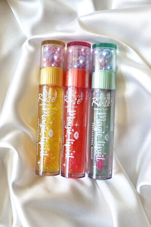 3 adet İnci detaylı renk değiştiren uzun süre kalıcı parlatıcı dudak bakım yağı