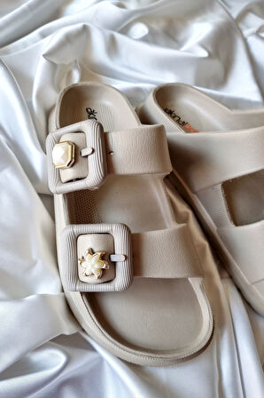 Kadın Yeni Sezon Rahat Taban Ultra Soft Aksesuarlı Terlik