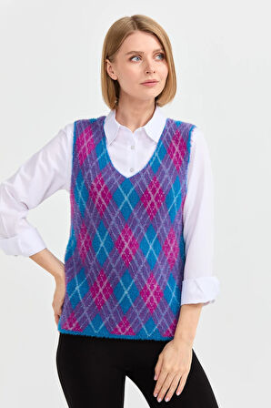 Kadın Baklava Desenli Süveter 24