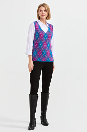 Kadın Baklava Desenli Süveter 24