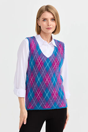 Kadın Baklava Desenli Süveter 24