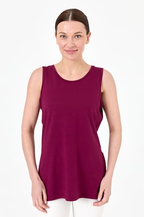 Kadın Askılı Penye T-shirt K.Mürdüm