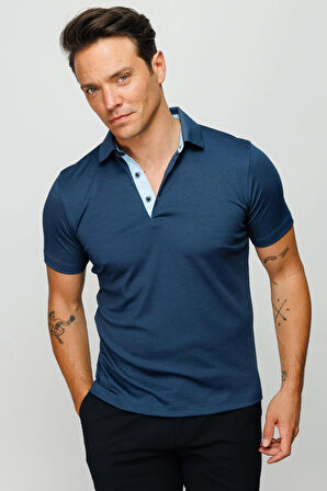 Erkek Polo Yaka T-shirt Petrol