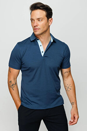 Erkek Polo Yaka T-shirt Petrol