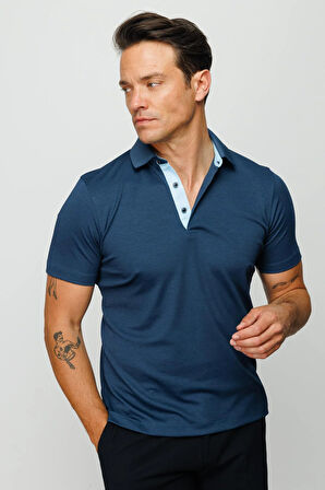Erkek Polo Yaka T-shirt Petrol
