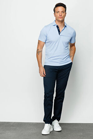 Erkek Polo Yaka T-shirt Mavi