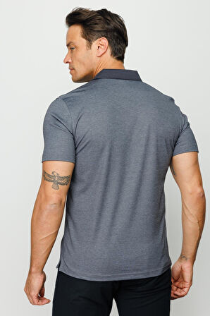 Erkek Polo Yaka T-shirt Füme