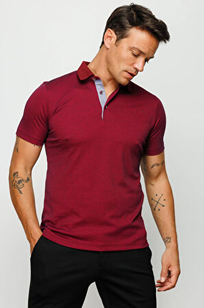 Erkek Polo Yaka T-shirt Bordo