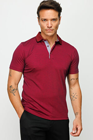 Erkek Polo Yaka T-shirt Bordo