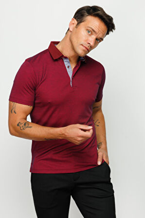 Erkek Polo Yaka T-shirt Bordo