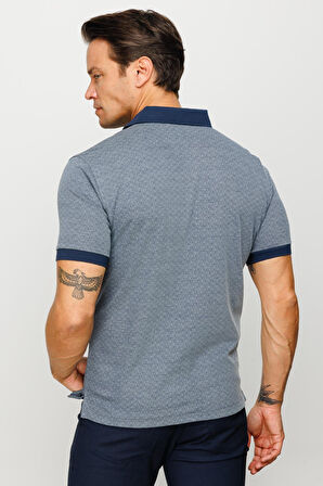 Erkek Polo Yaka Cepli Jakarlı Tshirt Füme