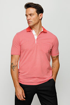 Erkek Merserize T-shirt Kırmızı