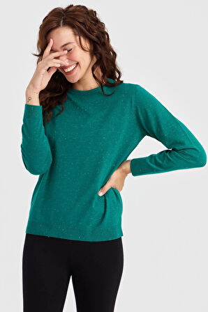 Kadın Sıfır Yaka Angelina Basic Kazak A.Ö.Başı