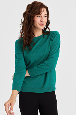 Kadın Sıfır Yaka Angelina Basic Kazak A.Ö.Başı