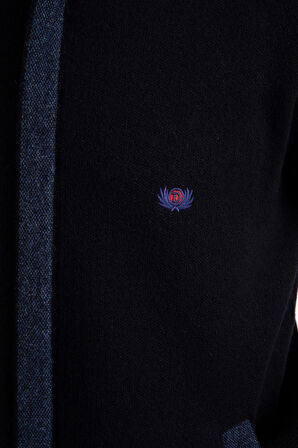 Erkek Pike Dokuma Fermuarlı Cepli Triko Mont Koyu Lacivert